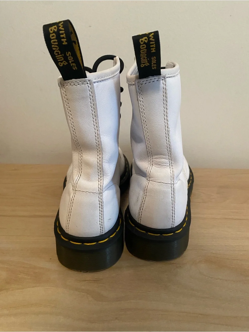 Dr. Martens 1460 White Leather Combat Boots Women’s Size 8